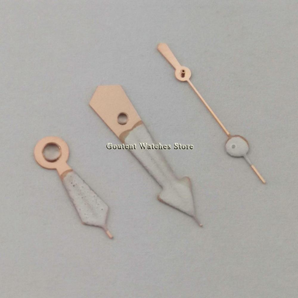 Rose Gouden Horloge Handen Groene Lichtgevende Horloge Hand Fit NH35 NH36 Beweging