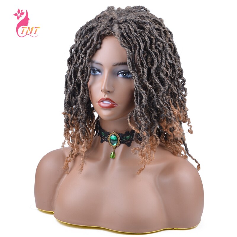 Nu Faux Locs Synthetic Crochet Wig With Curly Ends for Black Women Goddess Soft Locs Braided Wigs