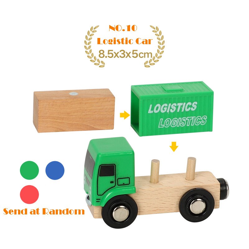 1PC di trasporto di Legno del Treno Magnetico Camion di Legno Accessori Giocattoli per I Regali Dei Bambini Fit Ferrovia Biro Tutte Le Marche Tracce Di Legno: 10