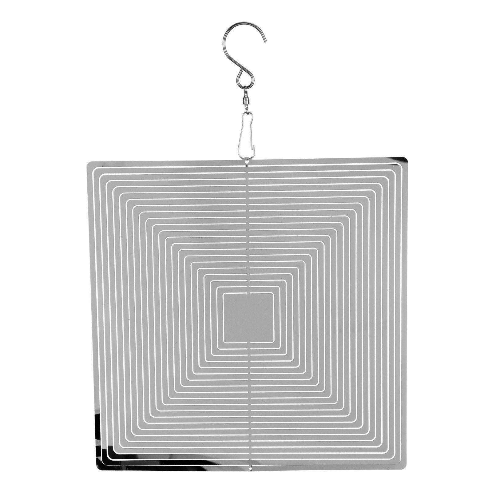 3D -shaped Rotating Wind Chimes Flowing-Light Effect Home Garden Decoration Outdoor Hanging Decor Wind Spinners: Square