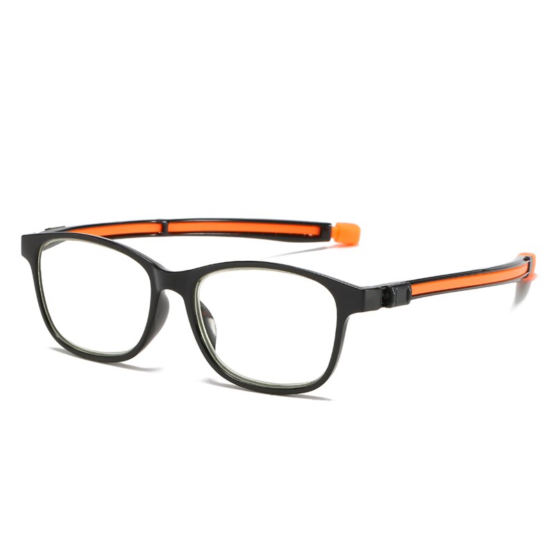 RBENN Leesbril - Hangende Nek Magnetisch Ontwerp - Anti-reflecterende Polycarbonaat Glazen - Unisex: +350 / Zwart oranje been