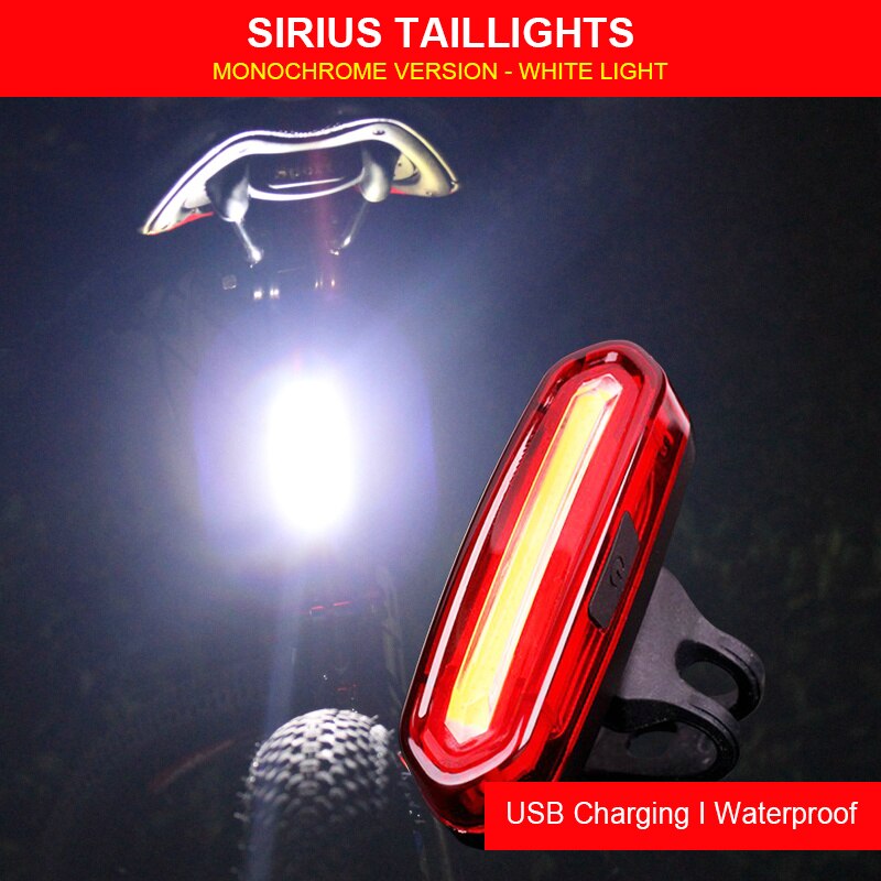 120 Lumen Fiets Achterlicht Usb Oplaadbare Fietsen Led-achterlicht Waterdichte Mtb Racefiets Achterlicht Fiets Accessoires: White light