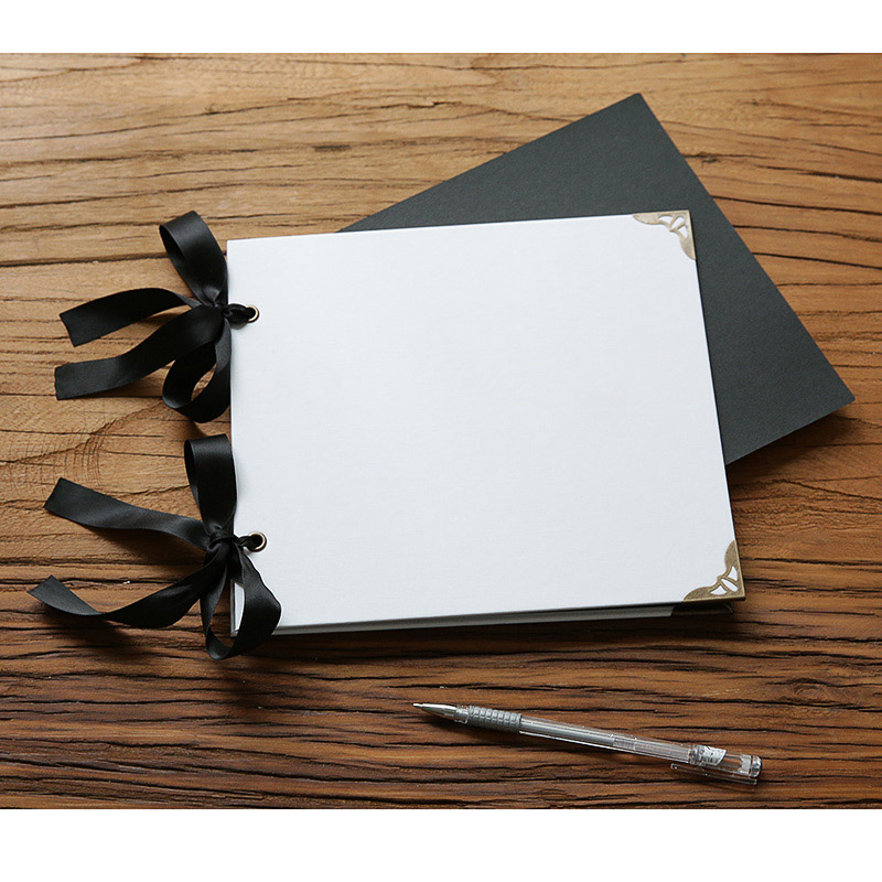 Angwing Losbladige/Bruiloft Fotoalbum Scrapbook 20 Pagina &#39;S Leeg/Diy Albums Foto Cover Zelfklevende Scrapbook album Case Binding: White-Black page
