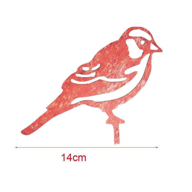 Rusty Metal Bird Garden Decoration Outdoor Fence Decor Sparrow Metal Birds Outdoors Garden Decoration Ornament Statues