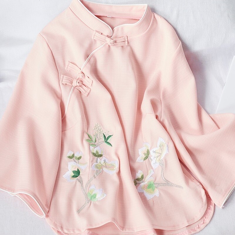 Vêtements de Style chinois pour femmes, Top Cheongsam, chemisier traditionnel chinois, Blouse en coton, Hanfu, hauts chinois pour dames,
