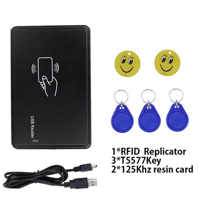Rfid 125 Khz czytnik dowodów osobistych Duiplicator pisarz kopiarka z em4305 brelok robić klucza T5577 replikator klon czytnik kart: Package 4