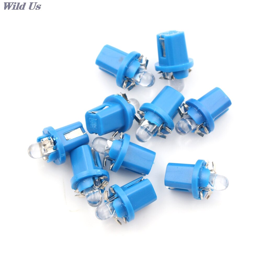 10 stk / parti flerfarvet  t5 b8.5d b8.5 smd førte billysbiler lysemitterende diode instrument instrumentbræt lyspærerdc 12 v
