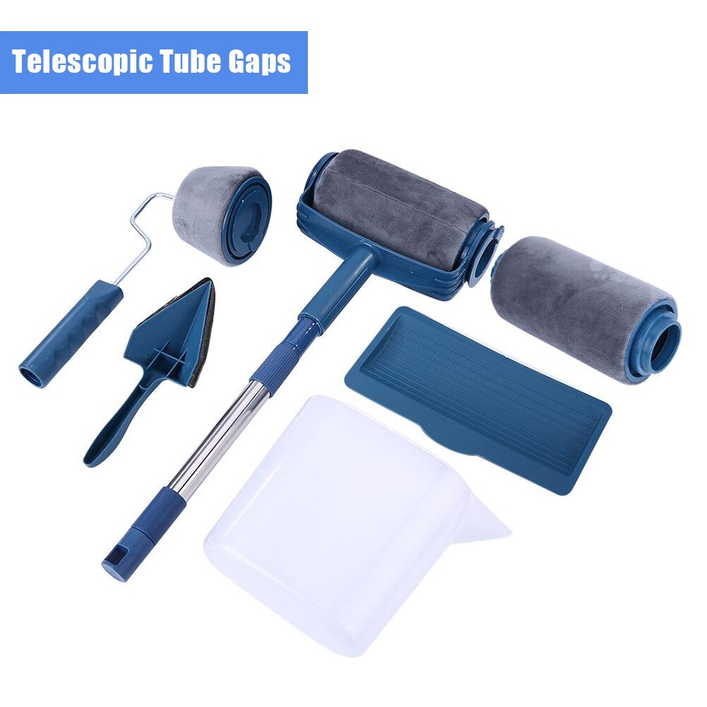 7pcs Multifunctional Paint Runner Pro Roller Brush Tool Set Paint Roller Set Room Wall Painting Brushes Set Home Repack Tool: 01