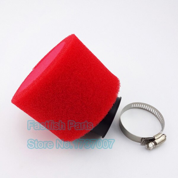 42mm Red Air Filter Foam Angled Dual Foam Pod For 125cc 140cc Pitmotard ATV Quads Pit Dirt Bike Moped Scooter Motorcycles