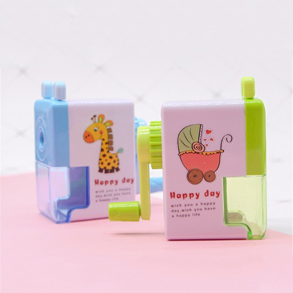 1PC Karikatur Katze Elefant Bleistift Spitzer Nettes Briefpapier freundlicher Kawaii Hand Kurbel Manuelle Stift Cutter Schule Büro Liefert