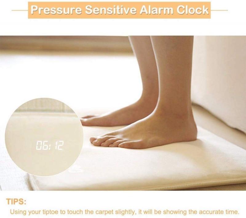 Stand On Pressure Sensitive Battery Smart Alarm Clock Mat Bedroom Anti-Slip Wear-Resisting Soft Mat Student Lazy Alarm Bell