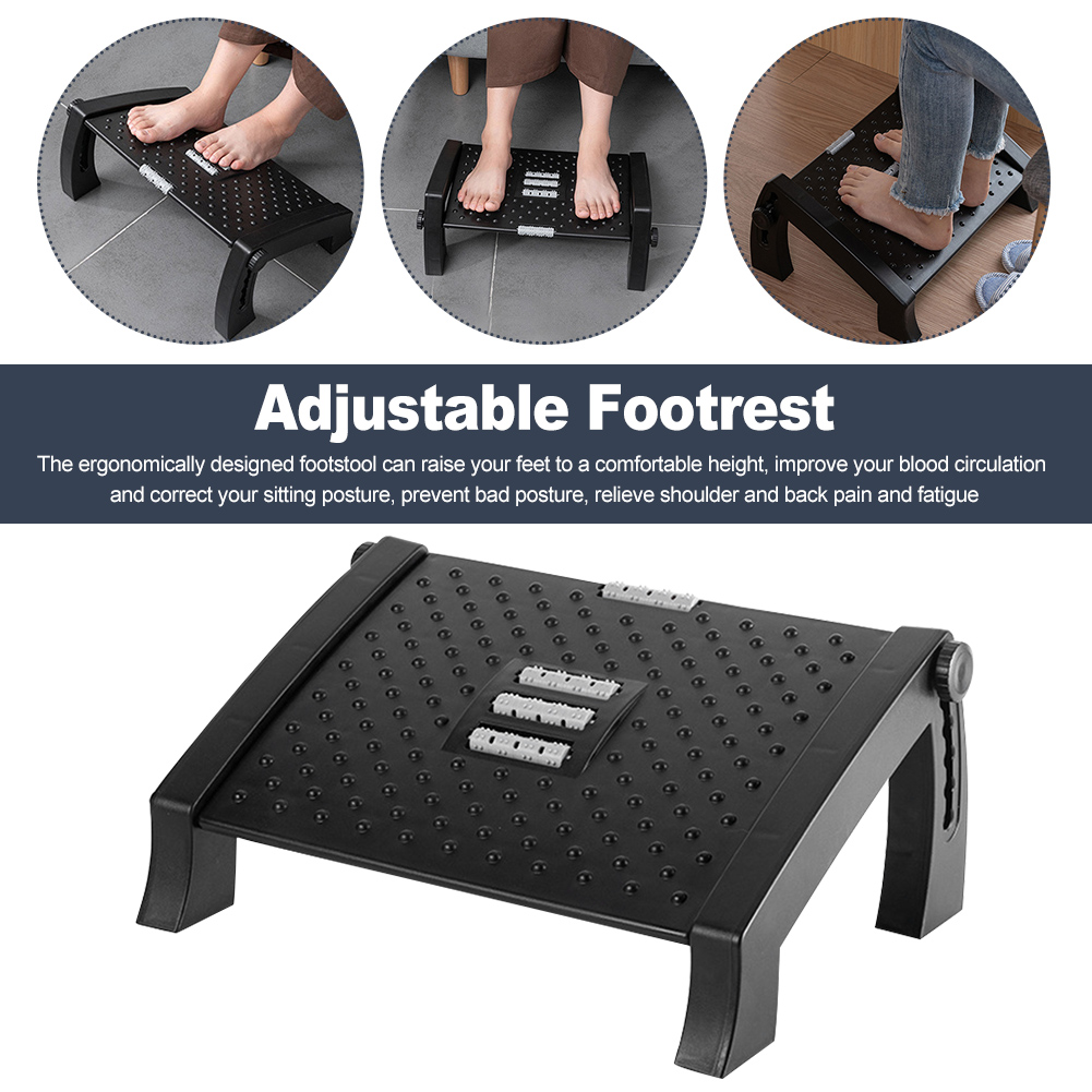 Home Tilting Footstool Non Slip Relieve Leg Office Durable Ergonomic Load Capacity Adjustable Footrest Massage Surface