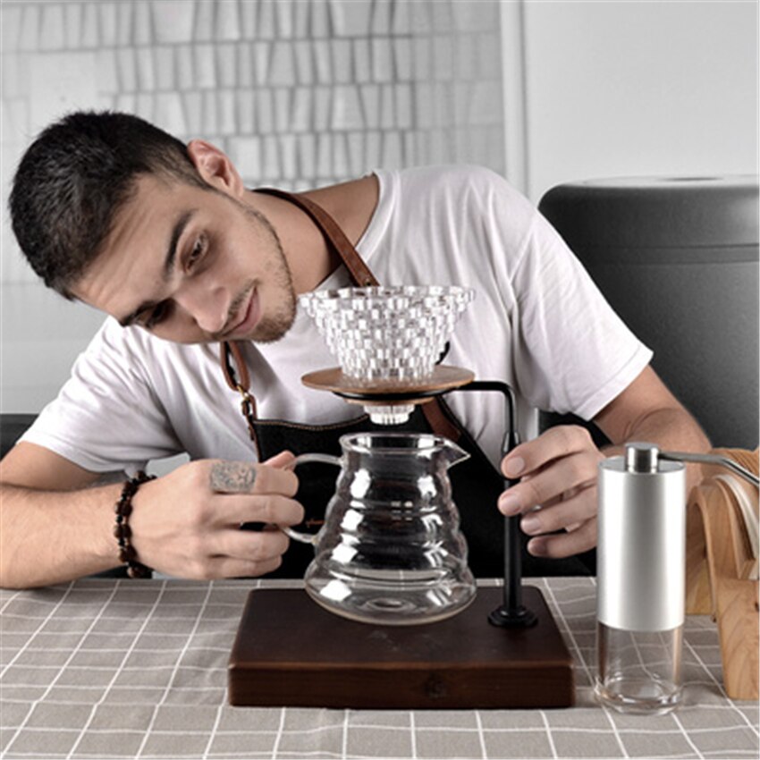 -Resistente ao calor filtro de vidro do copo de café de uma xícara de mãos domésticos lavado pote definir sua V60 funil de gotejamento pote de café