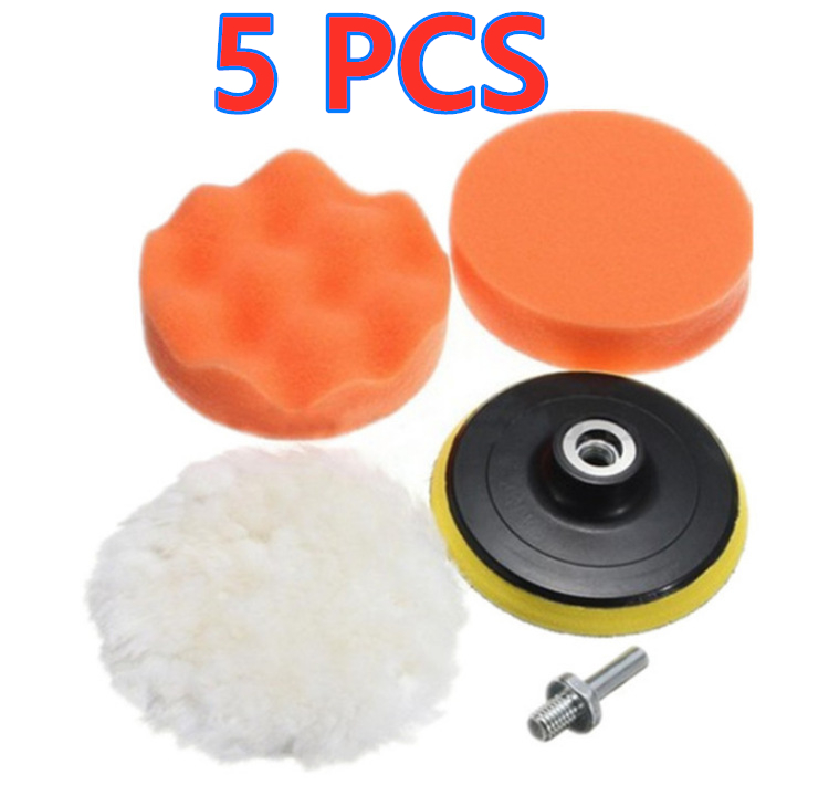 Kit de almohadillas de esponja para pulir autos, Kit de almohadillas de espuma, máquina pulidora, almohadillas de cera para automóviles, motocicletas, vehículos de motor, elimina arañazos: Rojo