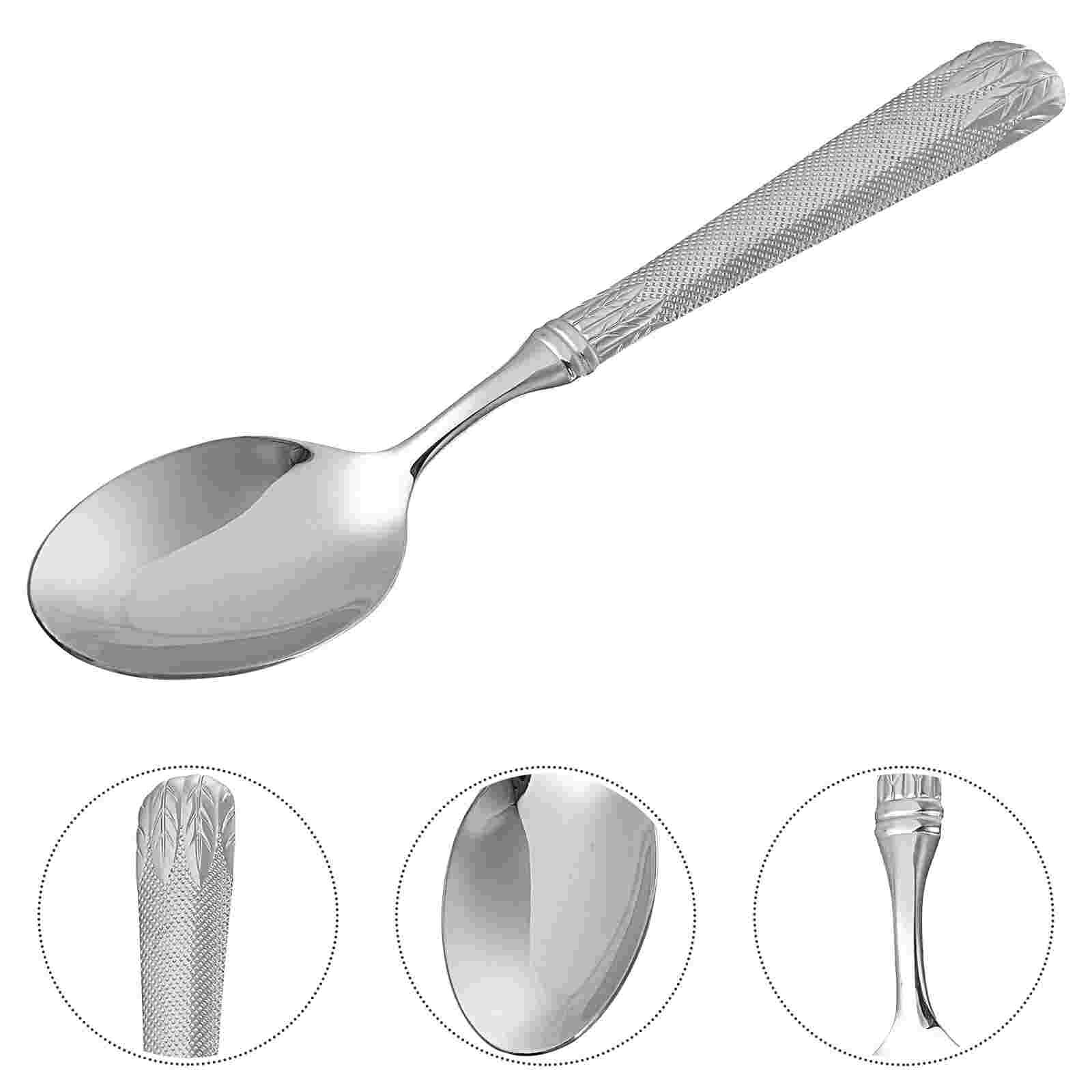 4Pcs Pap Lepels Soep Lepels Kantine Thuis Roestvrij Staal Gebruiksvoorwerpen: Default Title