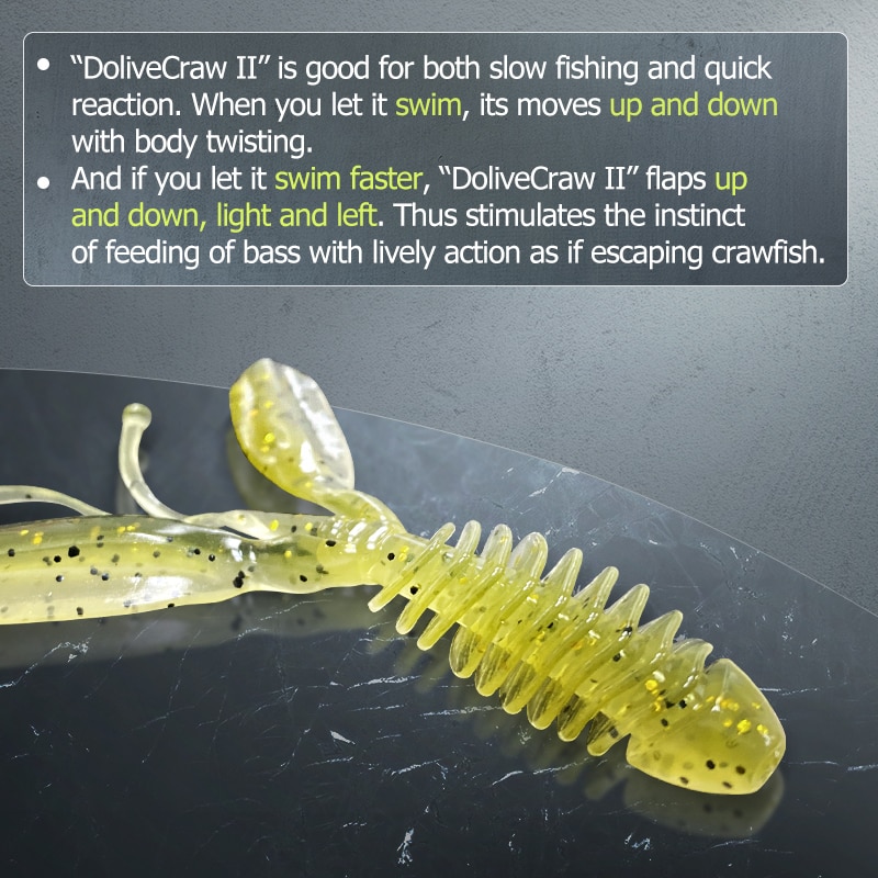 Meredith Dolivecraw Ii Soft Lokt 74Mm 95Mm Jigging Lokt Siliconen Worm Zachte Vissen Aas Garnalen Bass Karper Kunstmatige visgerei