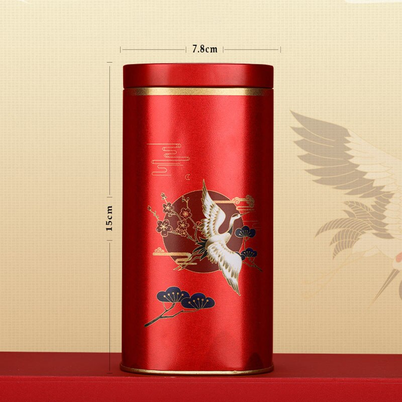 Tea Airtight Container Chinese Style Exquisite Tinplate Storage Tank Tea Packaging White Tea Longjing Black Tea Sealed Tin Can
