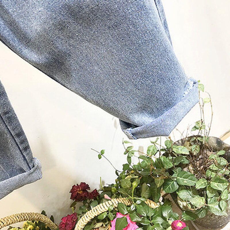 Børn lange jeans bukser forår baby pige dreng denim løse bukser småbørn tøj børn jeans med bælte til 2-7 år