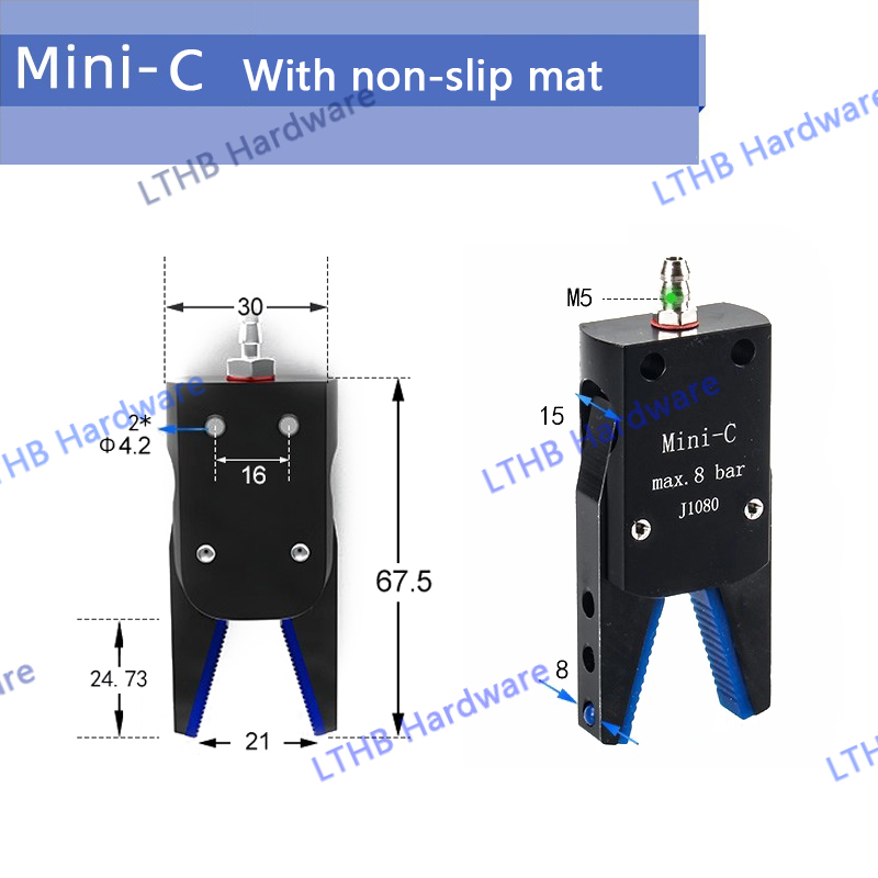 Pneumatische Grijper Manipulator Armatuur voor Spuitgieten Grijpen Met Sensor Schakelaar Water Uitloop Clip Robot Arm Arm Armatuur Cilinder: Roze