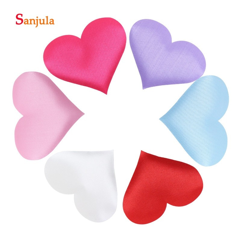 Pétalos de rosa en forma de corazón de 5x5 cm, decoraciones para boda, lote de 50 unidades, románticas flores artificiales para , pétalos de flores para boda RS06