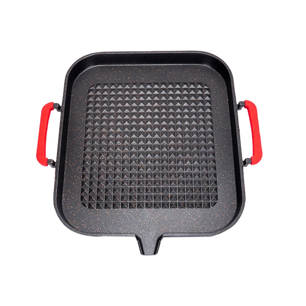 Barbecue Grill Lade Aluminiumlegering Barbecue Koekenpan Plaat Non-stick Vierkante Koreaanse Bbq Lade Keuken Koken Kookgerei Camping: Default Title
