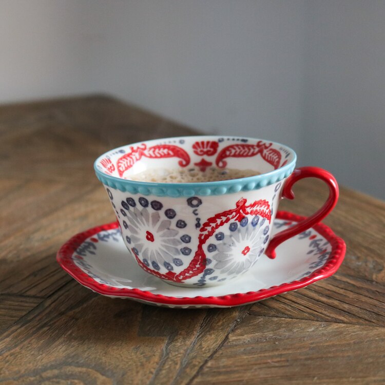 Japansk kop vintage håndlavet keramisk underkop sæt redskabs kop tazas cafe hjemme drinkware  db60bd