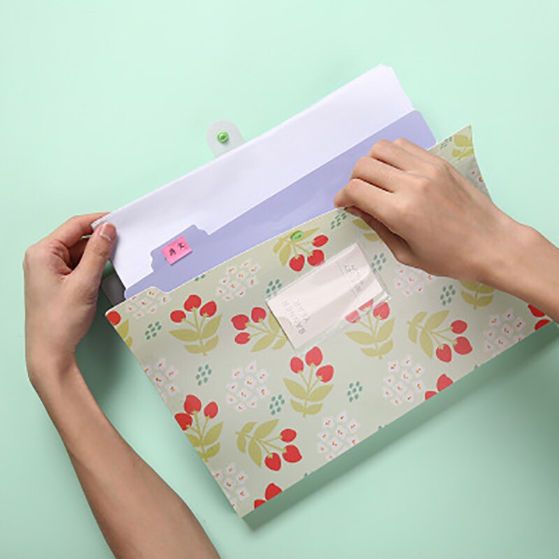 Floral 6 into the student file cover clamp small and pure and fresh data folder organ office stationery paper bag