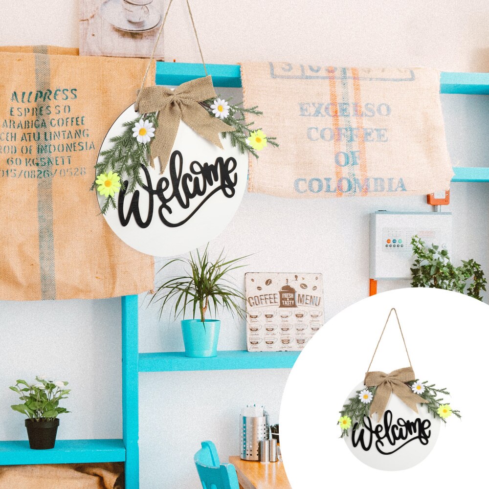 Cafe Welcome Board Shop Board Pastoral Signboard Garden Wooden Door Sign