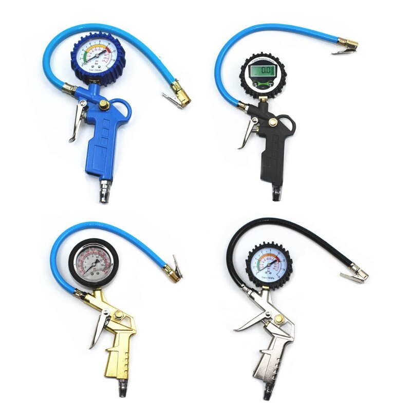 Tire Pressure Gauge Tire Inflator with Pressure Gauge 220PSI Dial/Digital Tyre Pressure Gauge 0-16 Bar