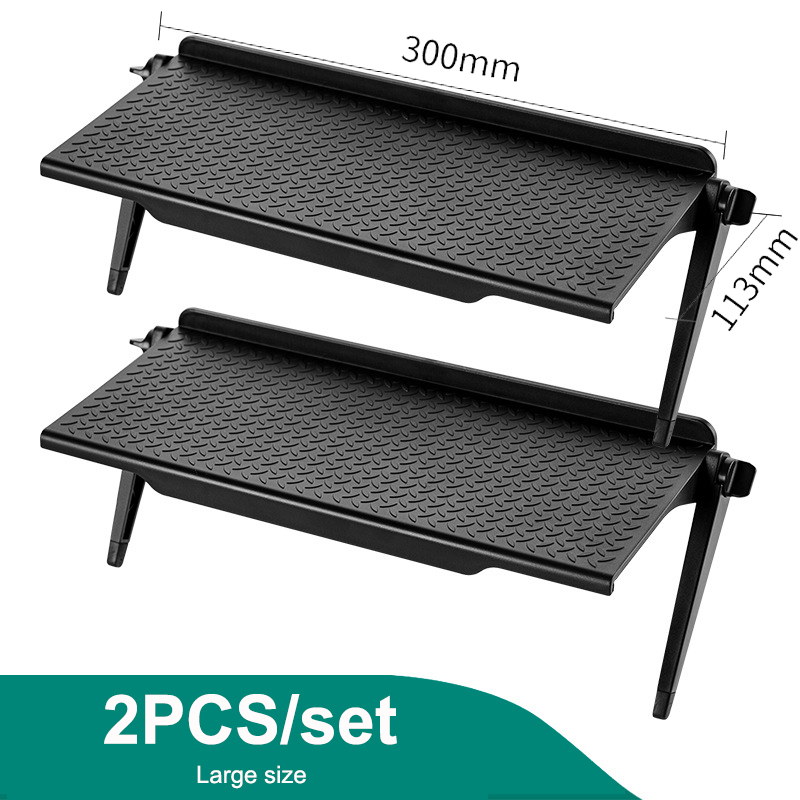 2 Pieces Screen Top Shelf TV Top Storage Bracket Adjustable Monitor Top Shelf for Media Boxes Router Game Console Home Decor: Light Grey