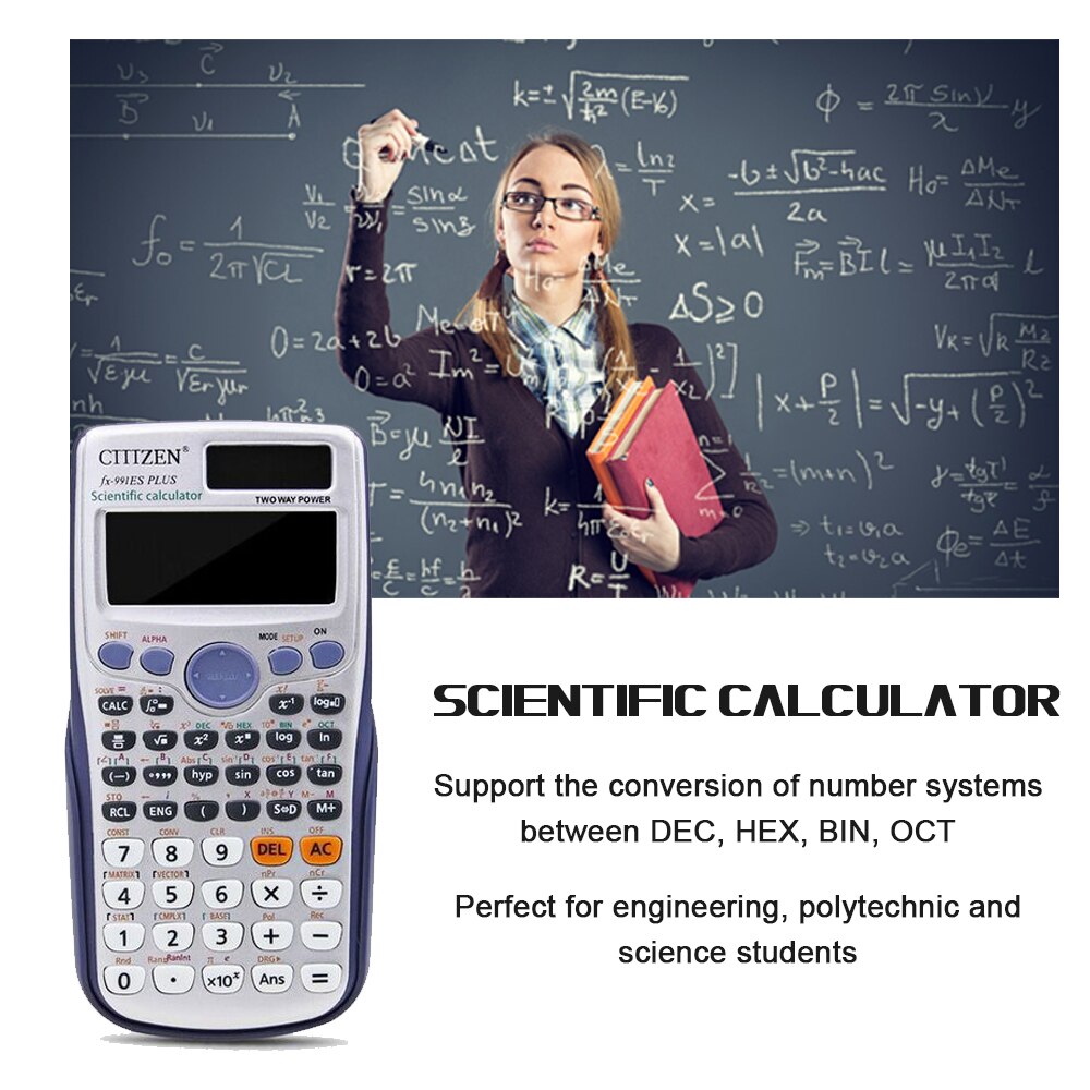 FX-991ES-PLUS-calculadora científica con 417 funciones, pantalla LCD grande para estudiantes universitarios de secundaria y uso de oficina