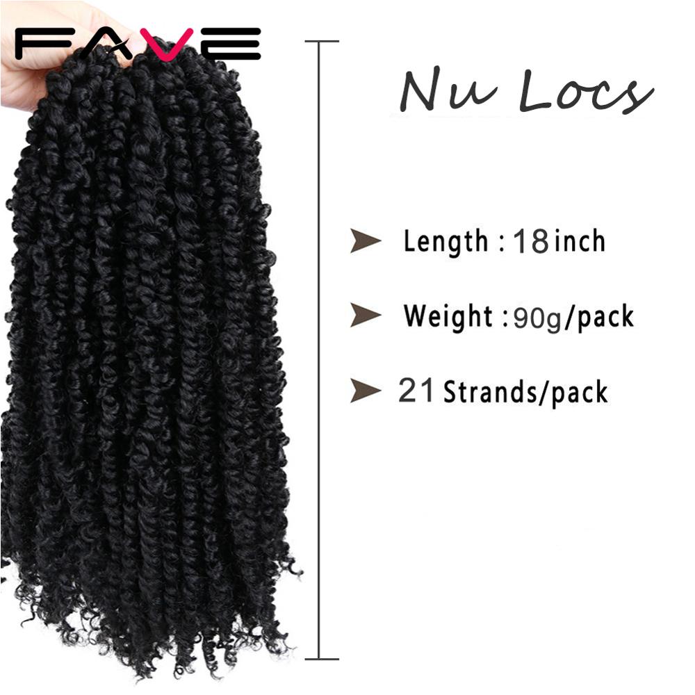 Fave Nu Locs Crochet Hair Braids 18Inch Faux Locs Curly Synthetic Hair Pre Loop Crochet Braiding 21Strands/Pack For ererybody