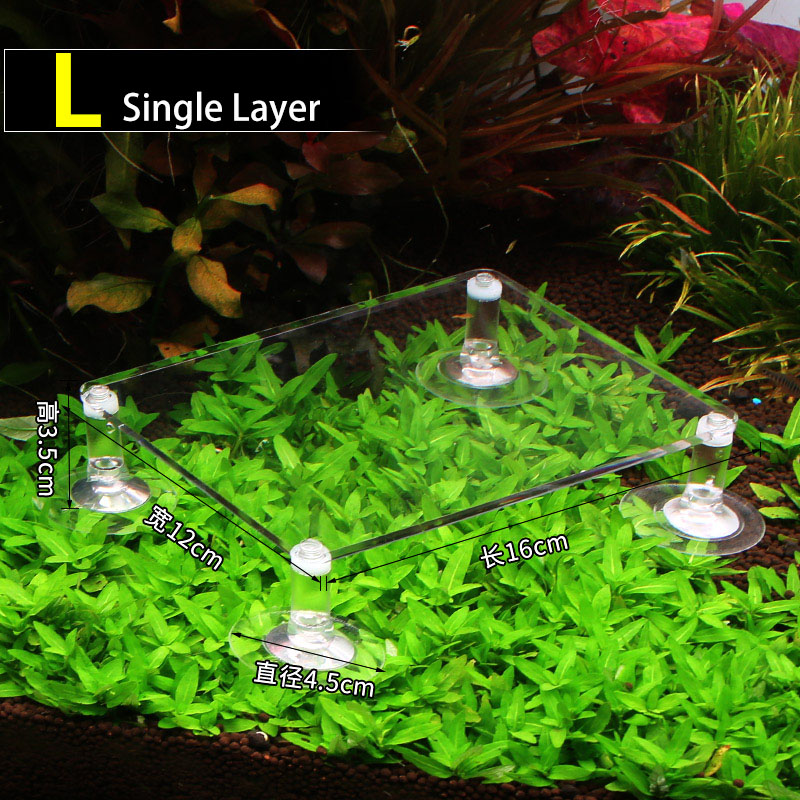 Aquarium Submersible Pump Bracket Shock-absorbing Increased Pad Acrylic Bracket Support Fixed Fish Tank Holder Water Pump Base: L Single layer / No Gasket