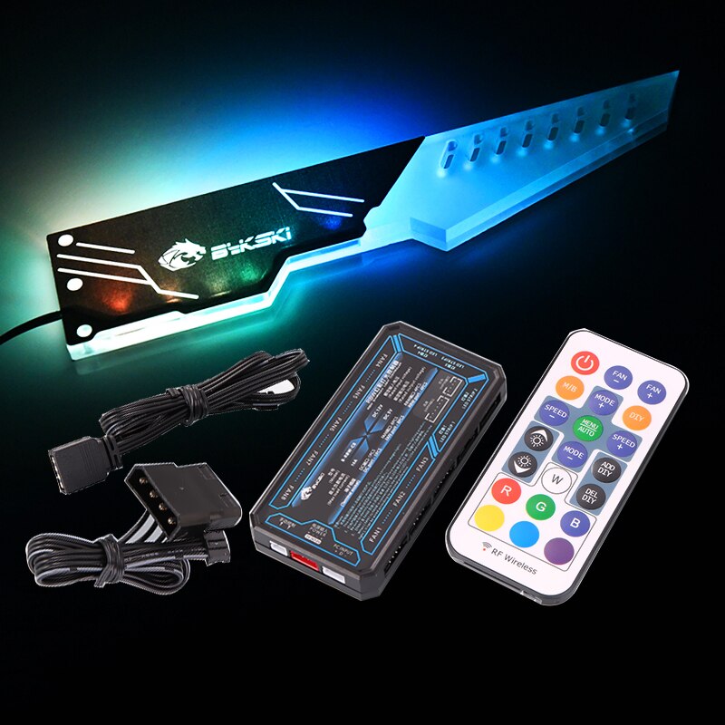 BYKSKI Symphony AURA graphics card bracket RGB belief lamp fixed support bracket companion computer light pollution decoration: A-RGB N controller