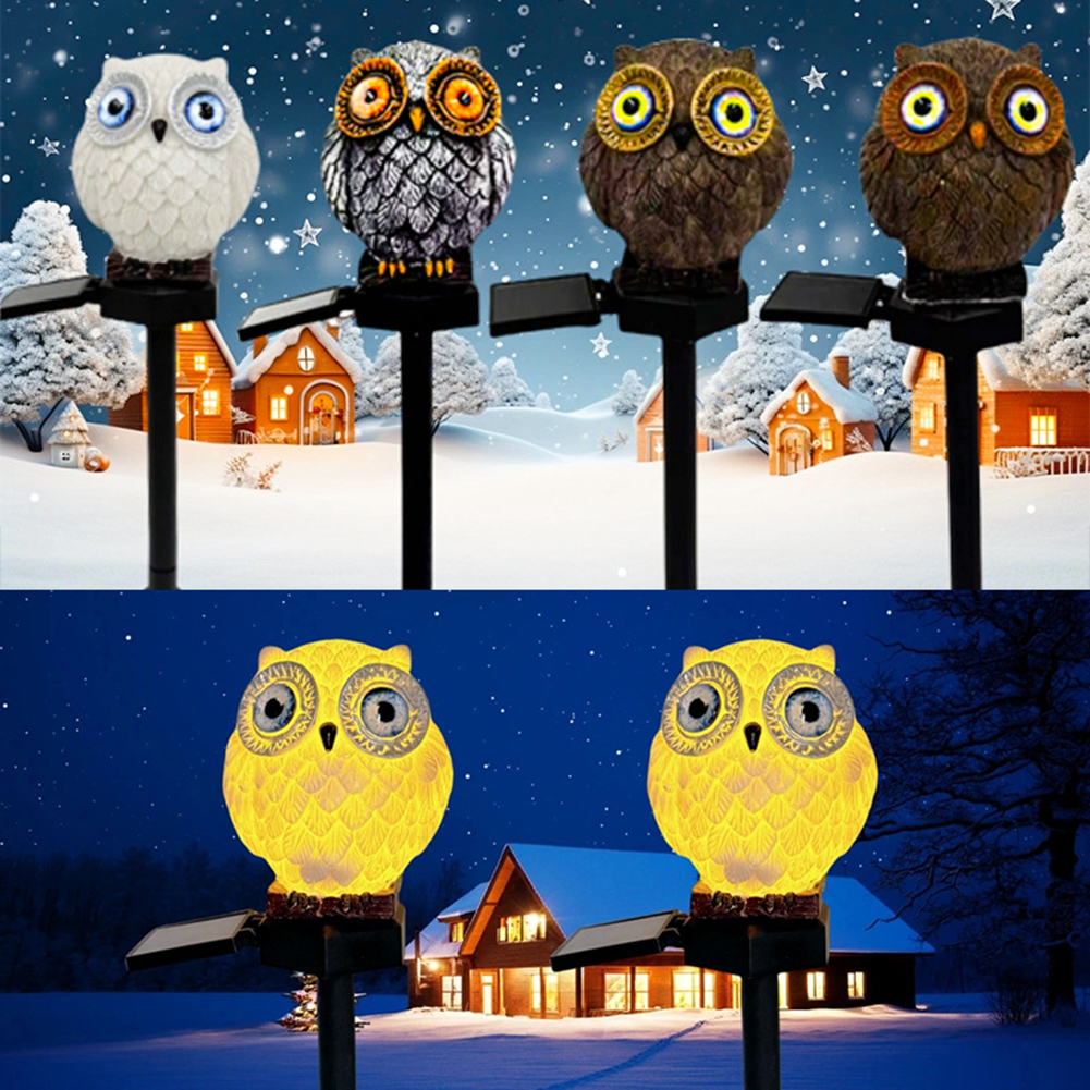 Halloween uil tuinlamp op zonne-energie, waterdicht, uilenlamp op zonne-energie voor tuin, terras, erf, gazon en pad.