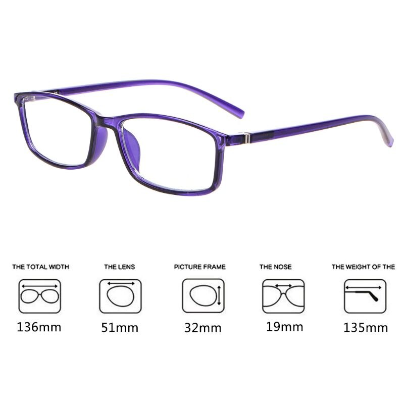 Hombres Mujeres clásico Marco rectangular Anti luz azul radiación ordenador gafas liso