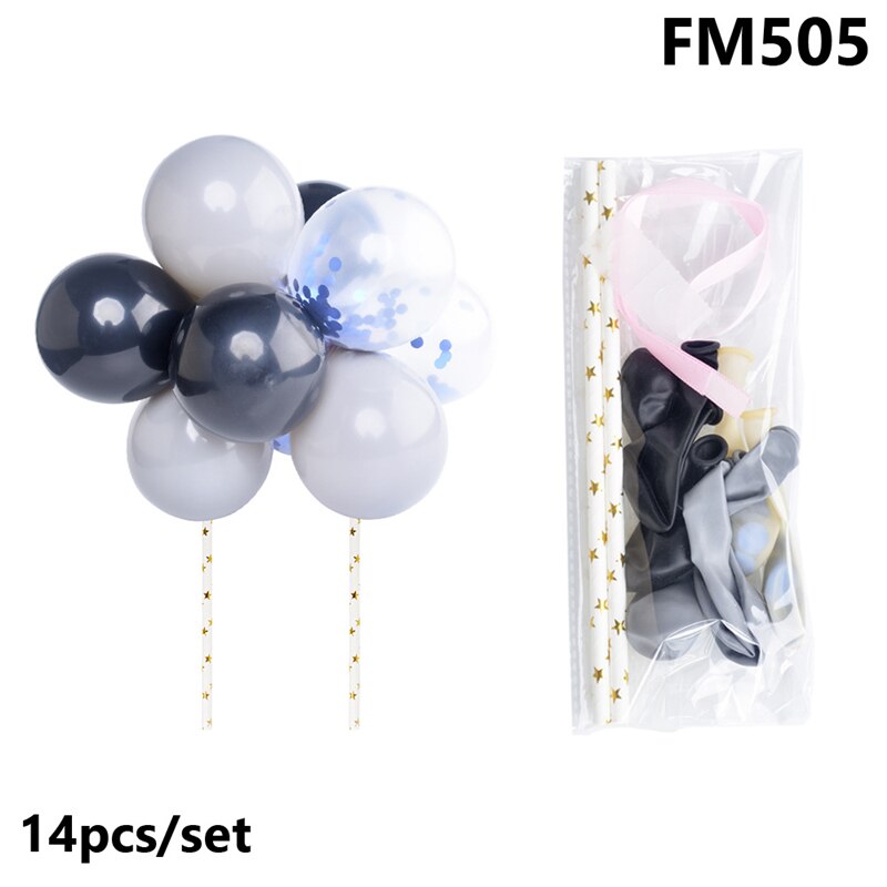 Balloons Cake Topper Cloud Shape Confetti Balloon Cake Topper With Paper Straw for Birthday Baby Shower Wedding Party Decoration: 8