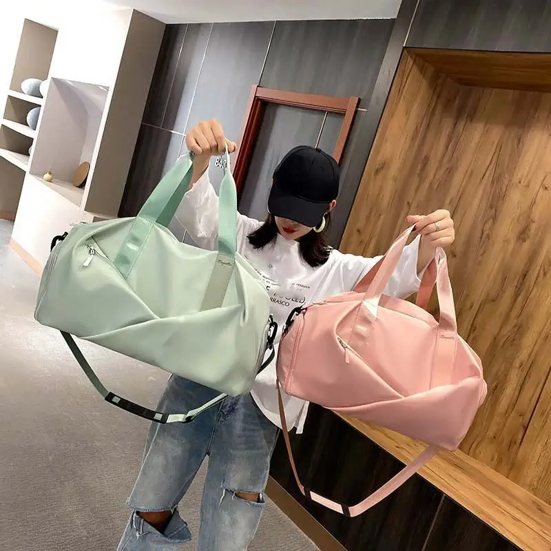 Dame sportsbag reise tørr våt bag håndvesker multifunksjonell svømmeveske skuldersekk helgetrening duffel yoga sko dagstursekk