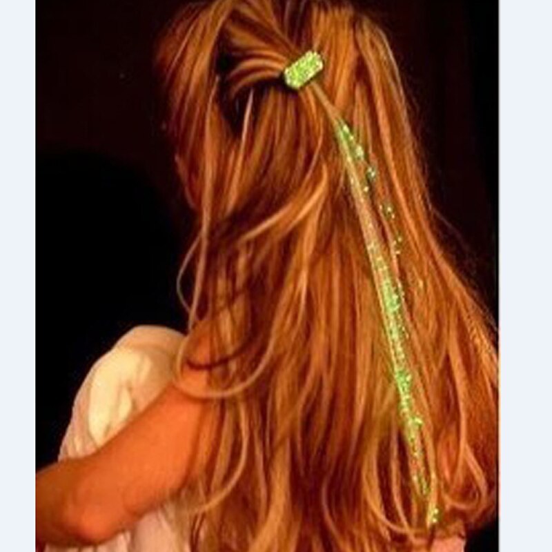5Pcs Flash LED Hair Light Emitting Fiber Optic Braid Plait Luminous Hair Wig KTV Halloween Hair Accessories Party Prom Supplies