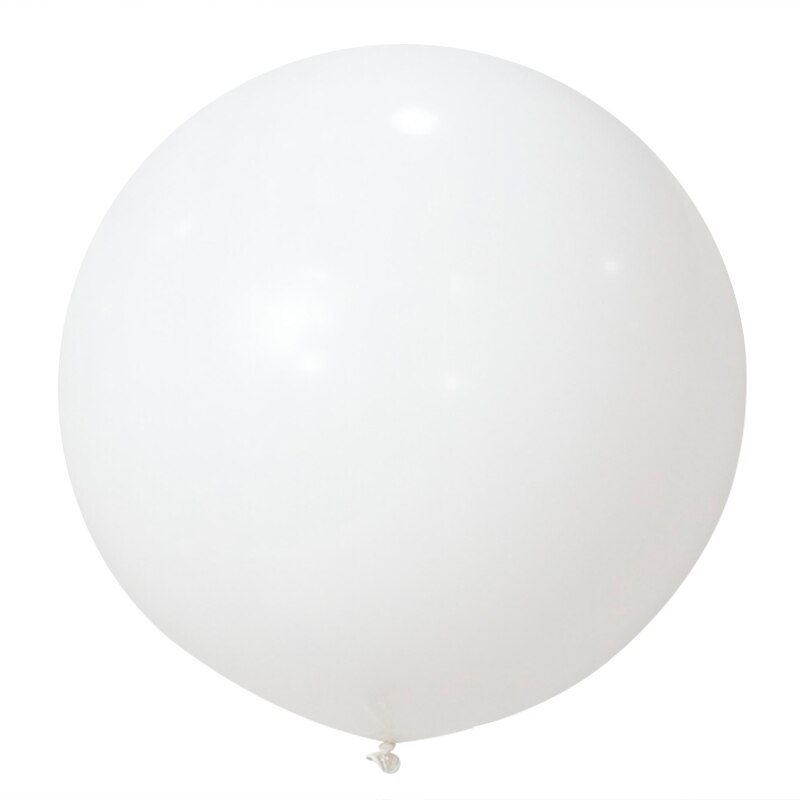 1PC Giant 90cm 36 inch Colorful Round Latex Balloons Helium Inflable Wedding Birthday Party Large Balloon Decoration: White