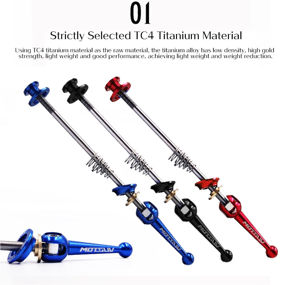 MOTSUV Folding bike Titanium Ti Skewer QR Quick Release Skewer lever MTB Road Cycling Hub Road Bike Quick Release Bicycle Parts