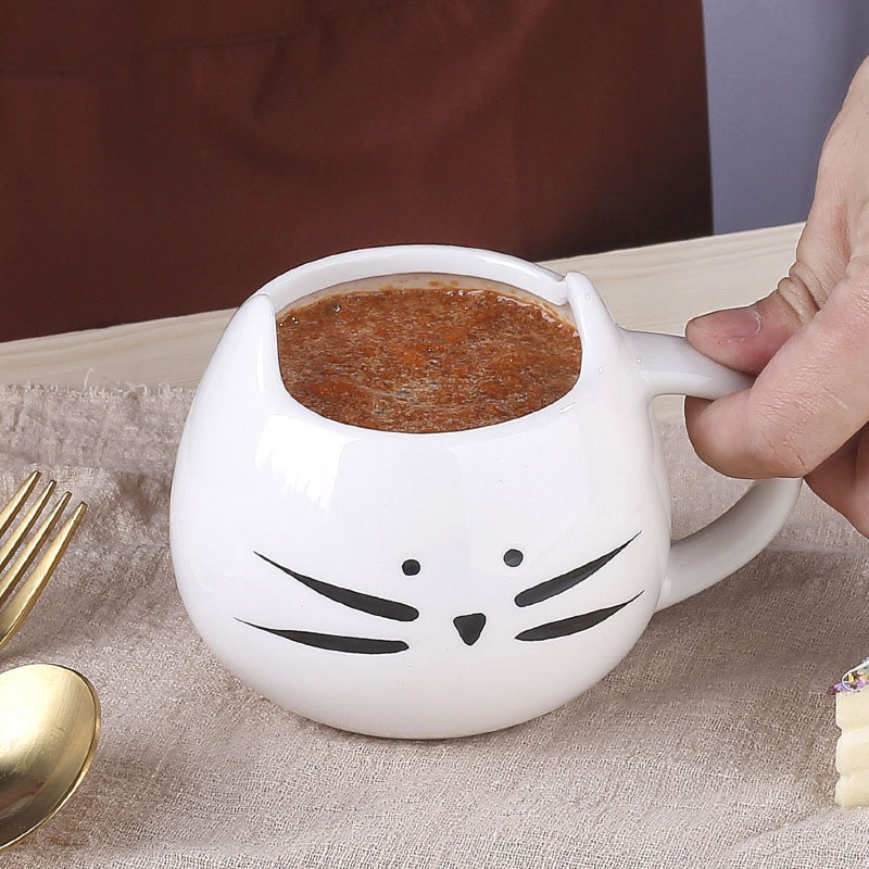 Keramiske søde katte kopper og krus kaffe te mælk dyrekopper med håndtag 400ml drikkevarer dejligt til venner
