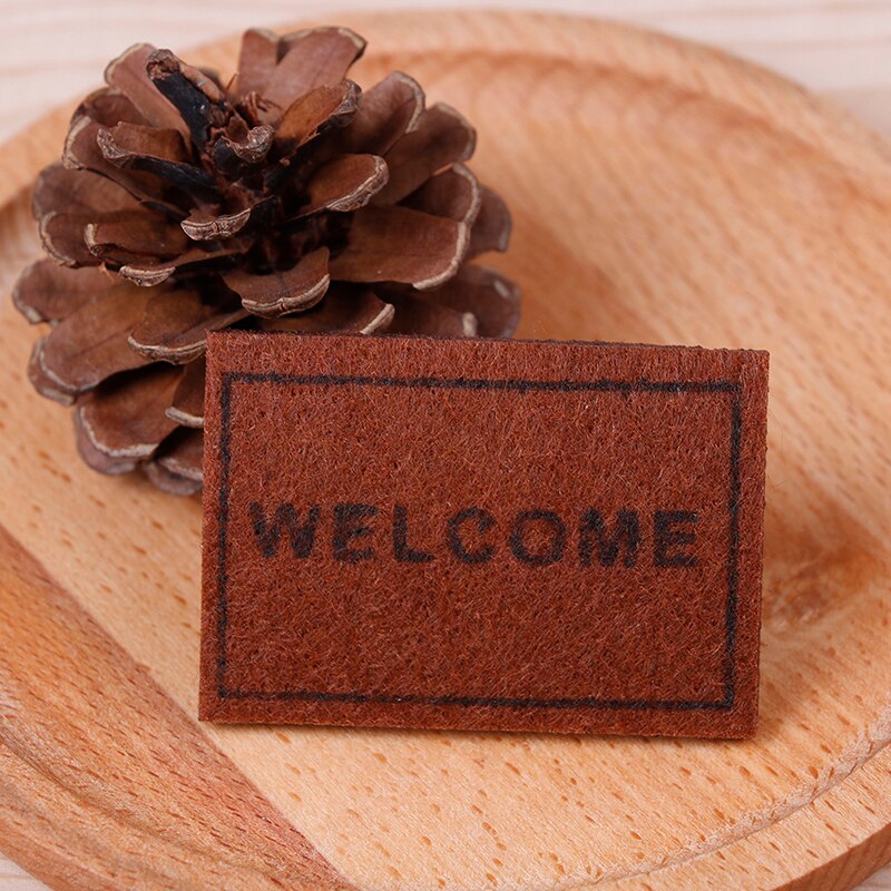 6.2X4.2CM Dollhouse Miniature Carpet Rug Welcome floor mat dollshouse accessories 1PC 1:12 Scale