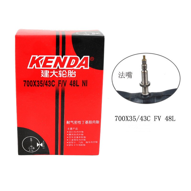 KENDA chambre à air de vélo pour vélo de voyage de route 700*23/25C 700*28/32C 700*35/43C AV/FV pièces de vélo chambre à air en caoutchouc butyle