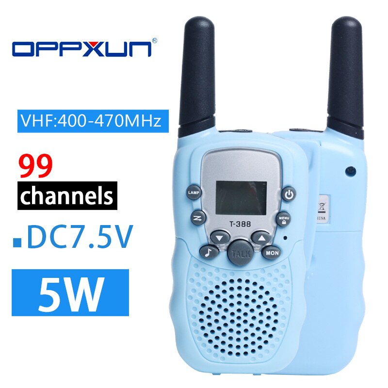 2 Pcs Mini Walkie Talkie Kids Toys T-388 0.5W 22CH LCD Display UHF Frequency Portable Two Way Radio Intercom Birthday