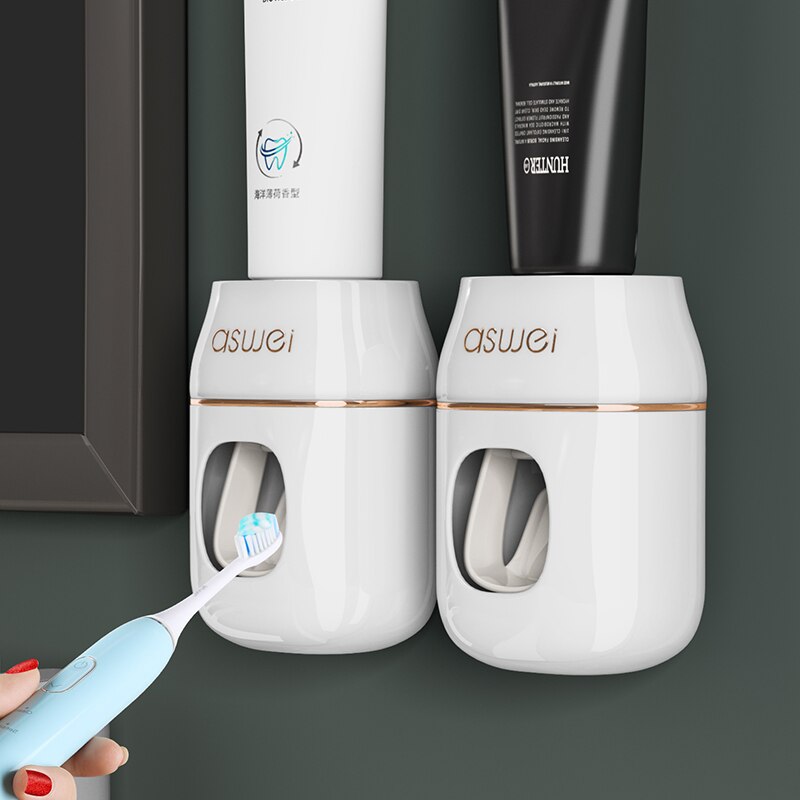 ściana-zamontowane pasta do zębów zgniatarka w pełni automatyczny Presse rura zgniatarka szafarka ilościowy Extruder Hogar łazienka Akcesoria: 2szt