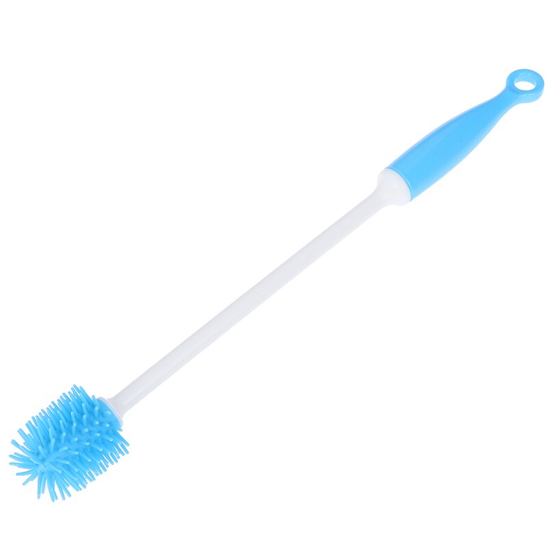 1 Pcs Siliconen Flessenborstel Baby Melk Flessen Schrobben Schoonmaken Tool Keuken Cleaner Voor Baby Melk Fles Wassen Cleaning: blue