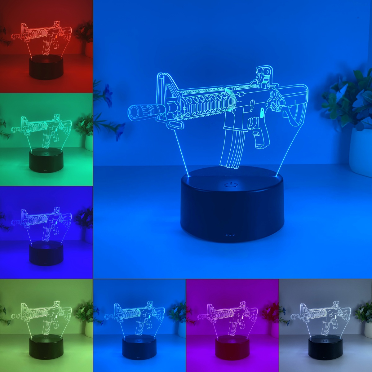 1 Stück Maschinenpistole Modellierung Nachtlicht, USB-Atmosphäbetreffend Tischleuchte, Weihnachtsgeschenk Tischleuchte für Freunde.