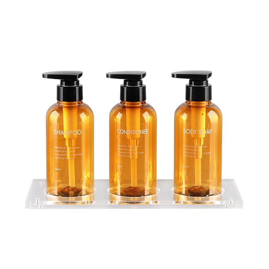 Press typ lotion brun tom flaska 300ml/500ml badrum schampo stor kapacitet emulsionsbehållare flytande tvål dispenser: Brun 300ml / Balsam