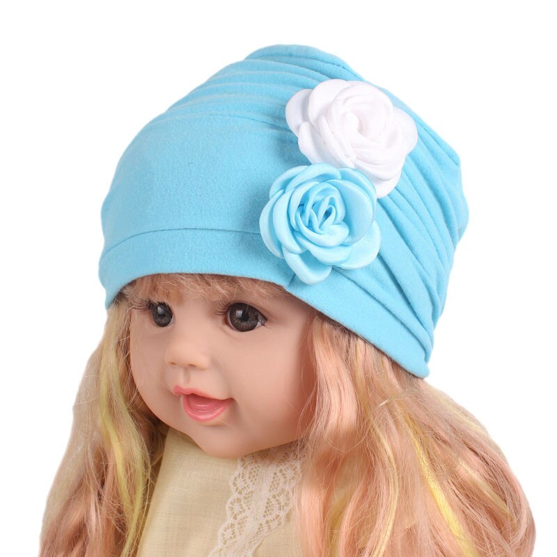 Blomma baby hattar barns bomull hatt flickor indien mössa baby mössa tillbehör